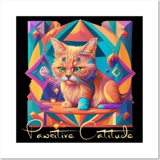 Pawsitive Catitude Posters and Art